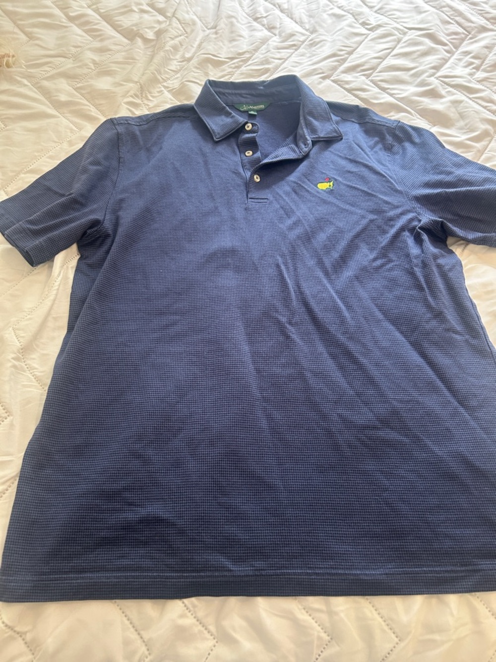 Masters Navy Polo with Green & Yellow Logo